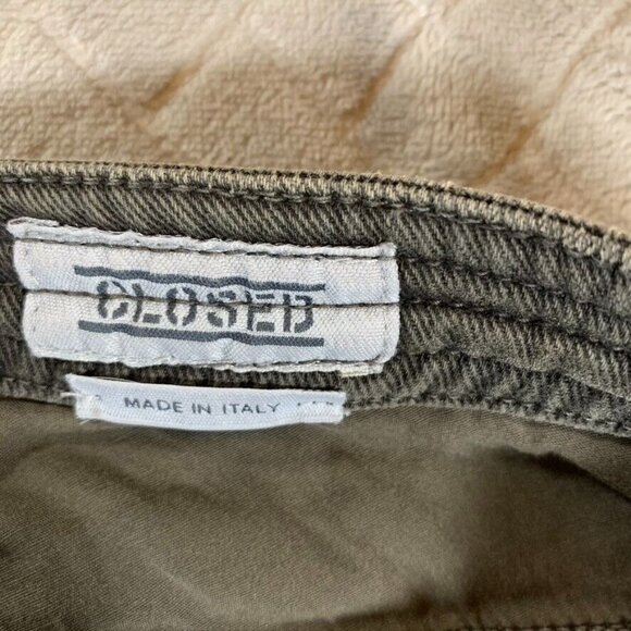 Closed Womens 27 Denim Jeans Army Olive Green Moto Skinny Zip Ankle Low Rise - Picture 4 of 10